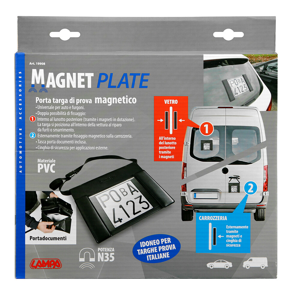 Magnetic temporary licence plate holder