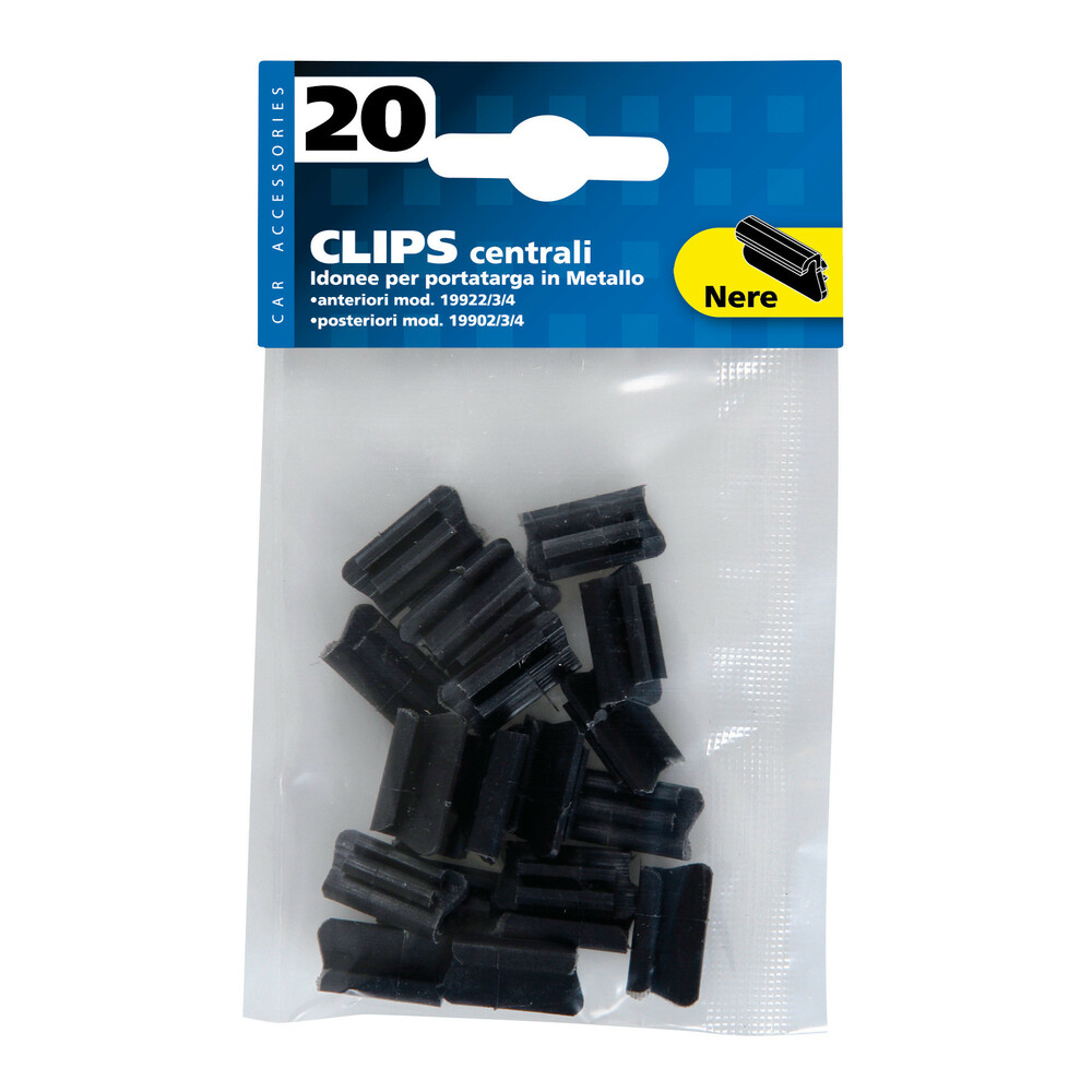 Set 20 central clips - Black