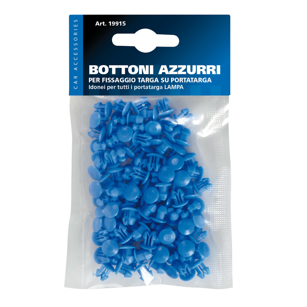 Set 100 bottoncini targa - Azzurro