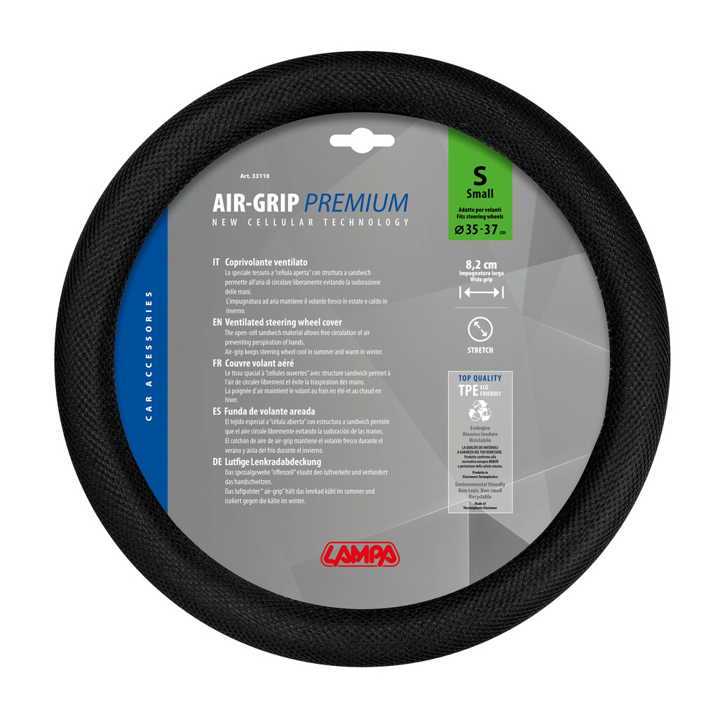 Air-Grip Noir, couvre-volant aéré - S - Ø 35/37 cm