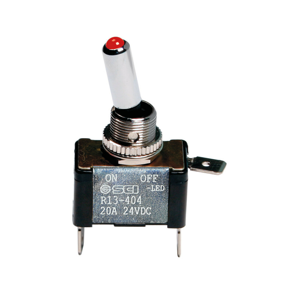 Aluminium toggle switch with Led light 12 24V Red 20A