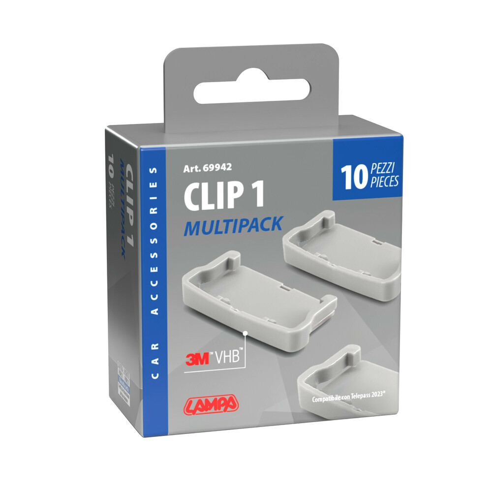 Adhesive clip compatible with Telepass 2023 - Set 10 pcs