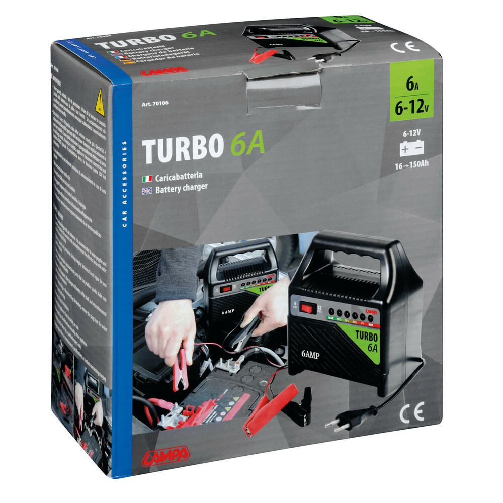 Turbo 6 A, caricabatteria 12V