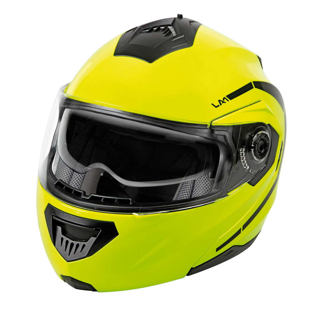 Casco modular 2024 amarillo flúor