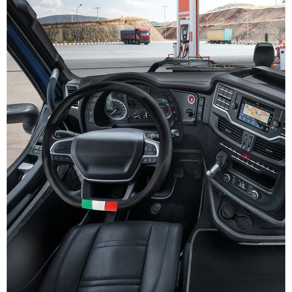 Flag Italia, Lenkradbezug nach Maß aus Skeentex - kompatibel für - Iveco S- Way (10/2019>)
