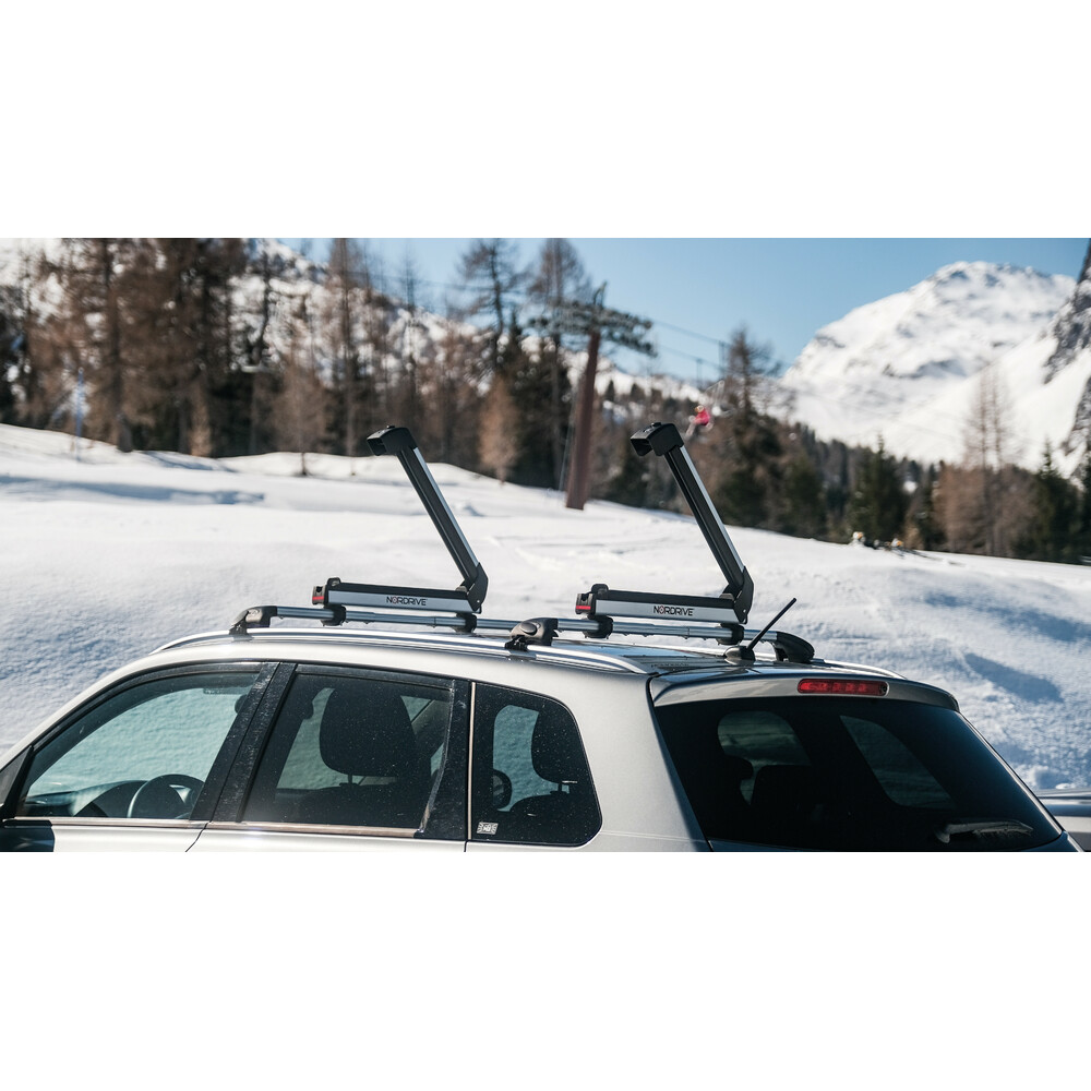 Nordic-King EVO aluminium NK-60, porte-skis pour barres de toit - Noir