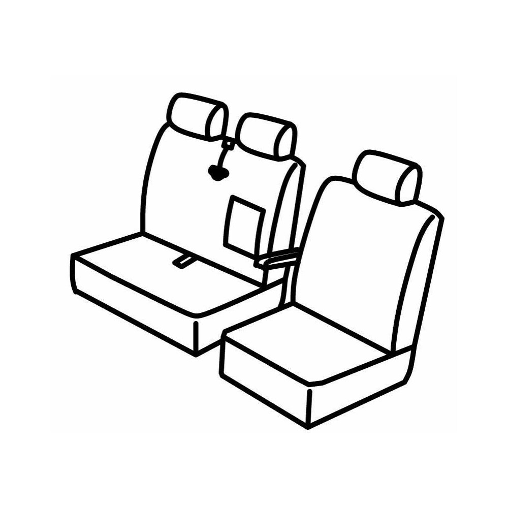 Set Sitzbezüge Superior - Schwarz/Rot - kompatibel für Citroen Jumper  (05/14>) - Fiat Ducato (05/14>) - Peugeot