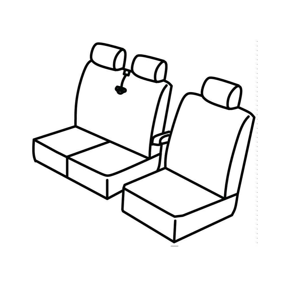 Set Sitzbezüge Superior - Beige - kompatibel für Ford Transit Custom  (10/12>12/17)