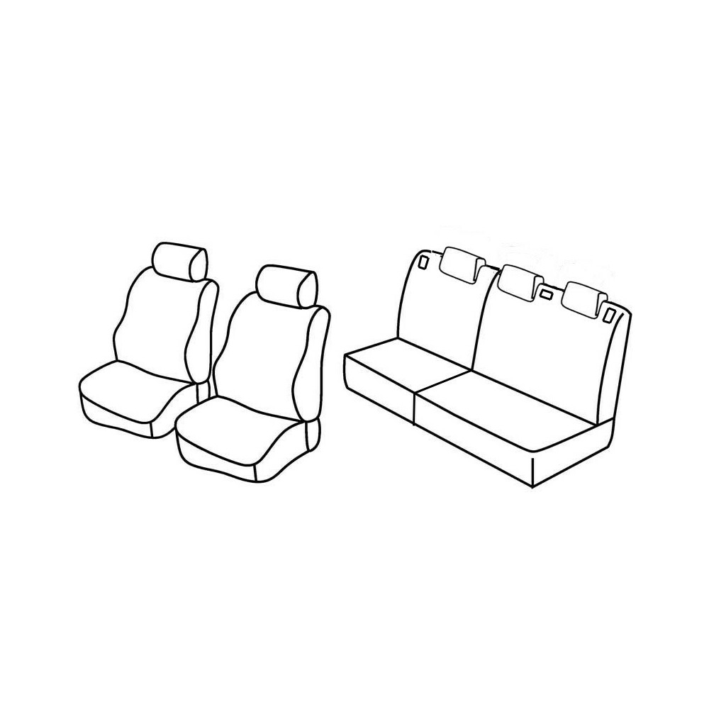 Sitzbezüge kompatibel mit Ford Fiesta SCHWARZ