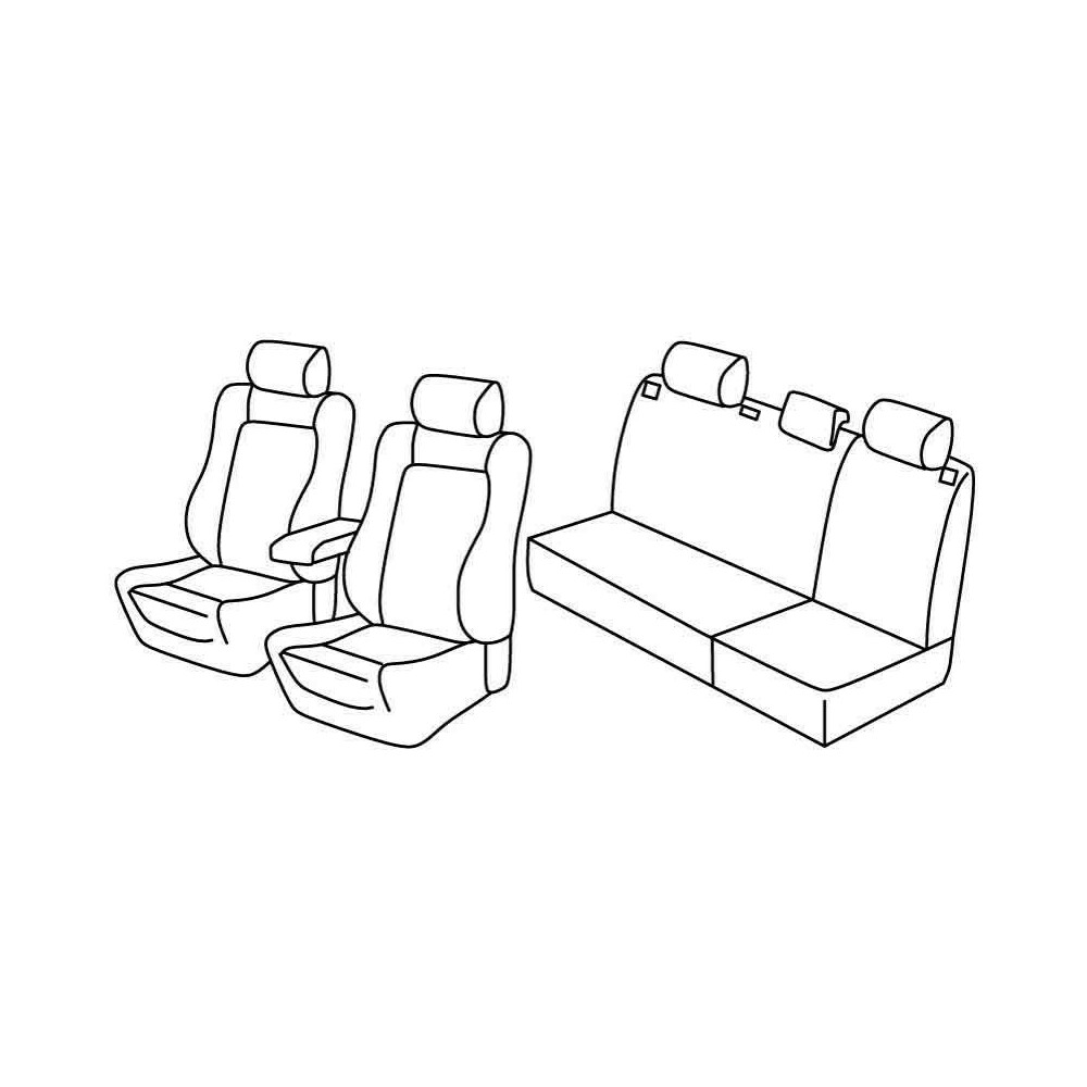 Set Sitzbezüge Superior - Grau/schwarz - kompatibel für Skoda Fabia 5p  (05/07>01/15)