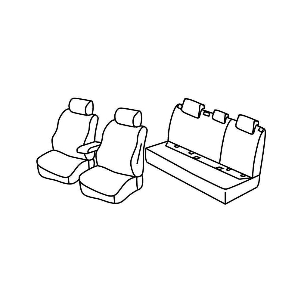 Set Sitzbezüge Superior - Schwarz/Rot - kompatibel für Audi A3 Sedan  (09/13>06/20)