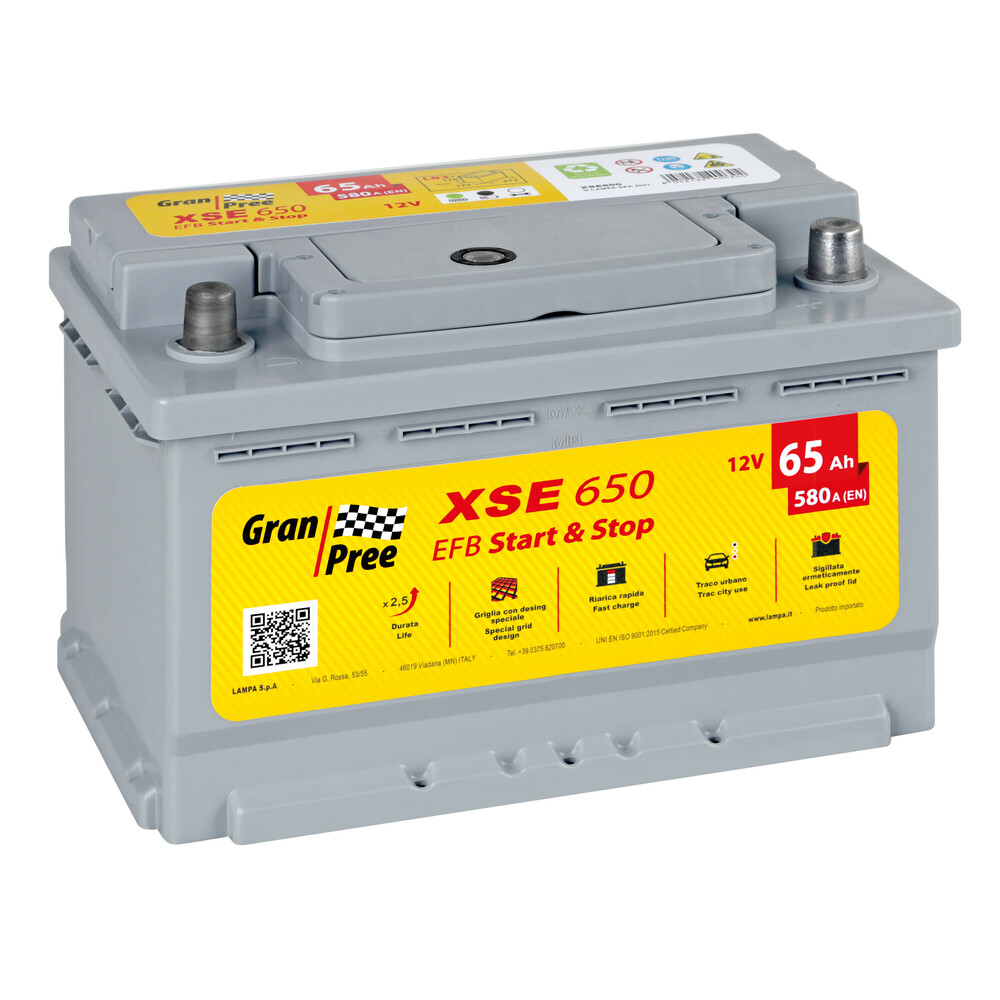 Battery 12V - Gran Pree Start-Stop EFB - 65 Ah - 580 A - LB3