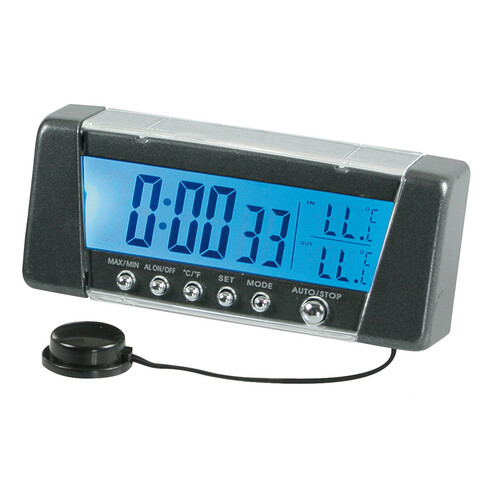 Horloge LCD, thermomètre de voiture numérique, thermomètre, 12 V pour  voiture RV